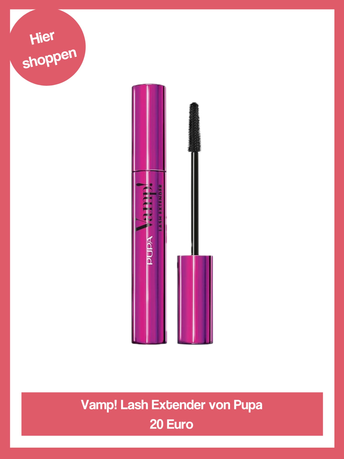 Die Mascara von Pupa sorgt für maximales Volumen der Wimpern mit 3D-Verlängerung. Die Vamp! Lash Extender Mascara von Pupa